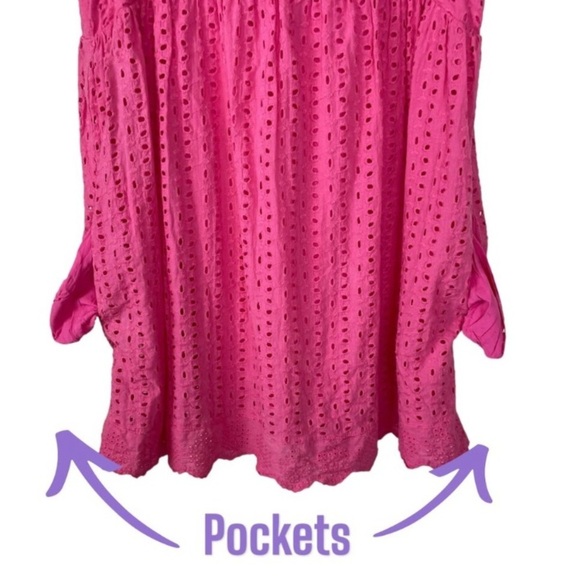 MUSTARD SEED Pink Eyelet Baby Doll Romper, EUC - Picture 6 of 14